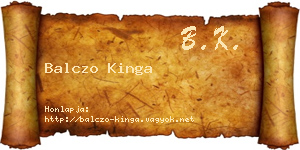 Balczo Kinga névjegykártya